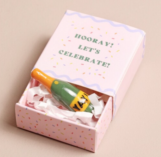 PRE ORDER Tiny Matchbox Ceramic Champagne Token
