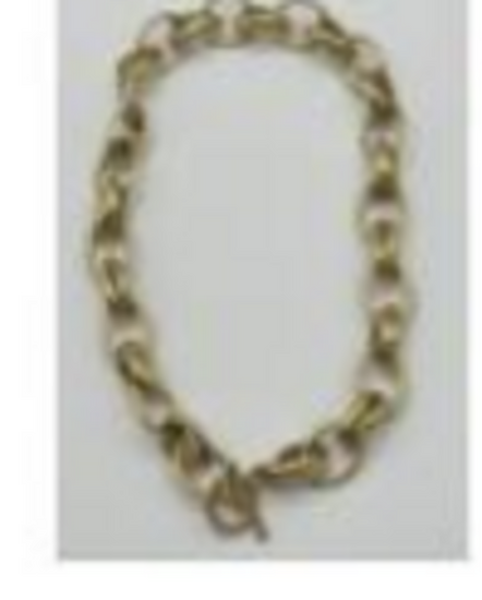 Stainless Steel Textured Dual Link Chain Necklace in Gold