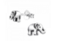 Sterling Silver Elephant Stud Earrings