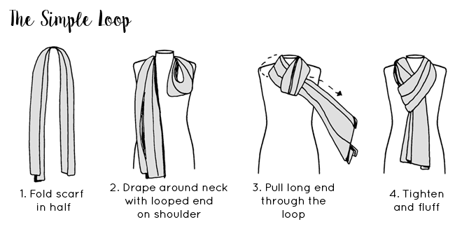Ways to tie a scarf - Simple Loop Scarf tying guide