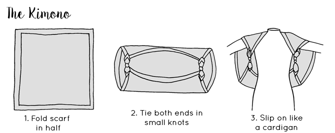 Ways to tie a scarf - Kimono Scarf Tying guide